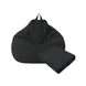 Svart Sammenleggbar Bean Bag Stoltrekk